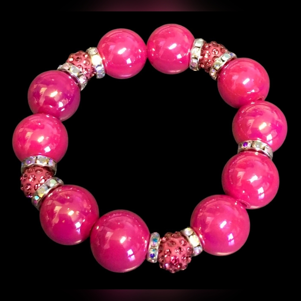 Hot Pink Chunky Beaded Bracelet 💖